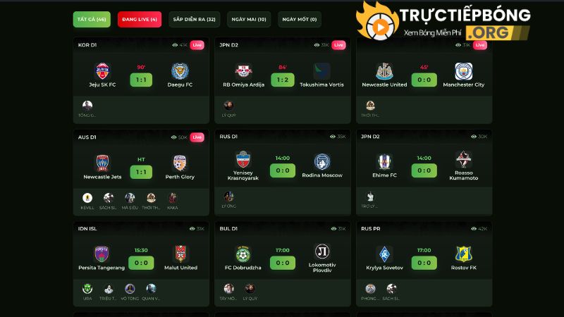 Cung cấp đa dạng link xem bóng đá trực tiếp không bị chặn